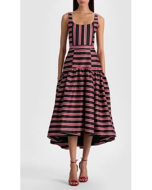 Alice + Olivia Diana Striped Structured Midi Dress