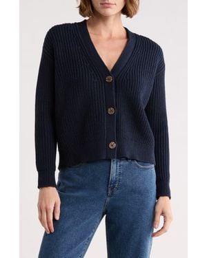 Tahari V-Neck Cardigan Sweater - Blue
