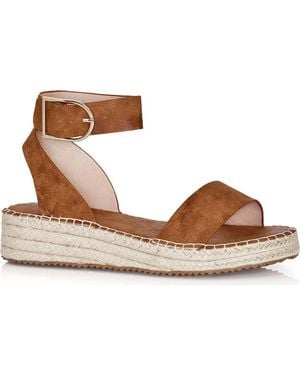 City Chic Melody Platform Espadrille Sandal - Brown