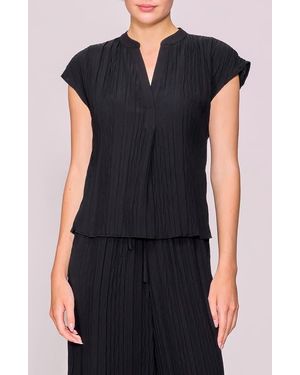 MELLODAY Twist Pleat Top - Black