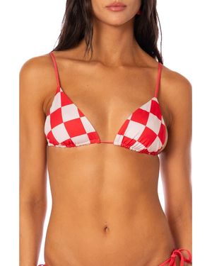 Maaji Balmy Check Bikini Top - Red