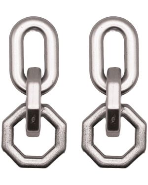 MacRae & Co Geometric Link Drop Earrings - Black