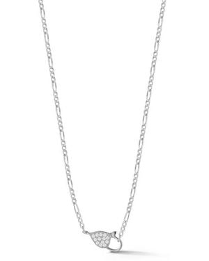Sphera Milano Pavé Cubic Zirconia Clasp Pendant Necklace - White