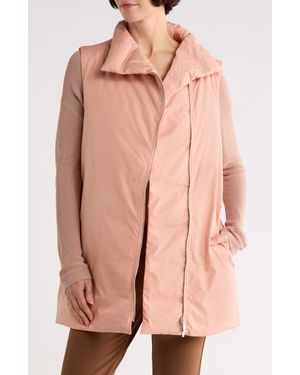 Lafayette 148 New York Zip Front Down Puffer Vest - Pink