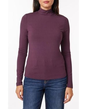 Scotch & Soda Long Sleeve Mock Neck Top - Purple