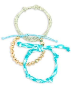 Leith 3-Pack Beaded Paracord Slider Bracelets - Blue