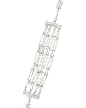 Karine Sultan Hammered Oval Link Bracelet - White