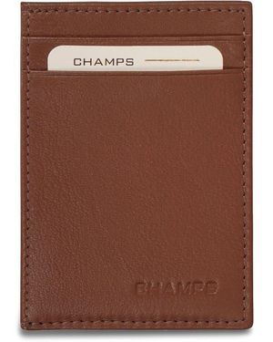 CHAMPS Onyx Leather Rfid Hybrid Card Case - Brown