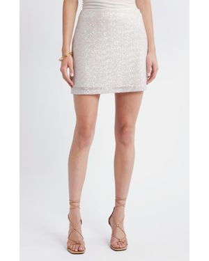 Open Edit Sequin Miniskirt - White