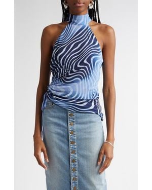 Ramy Brook Kemeisha Swirl Print Sleeveless Top - Blue