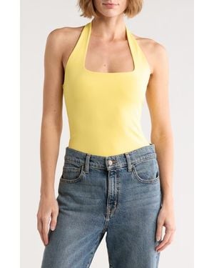 GOOD AMERICAN Sculpt Halter Square Bodysuit - Yellow