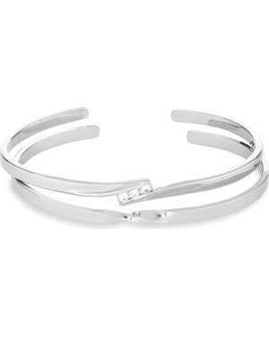 Nordstrom Rack 2-Pack Cubic Zirconia & Twist Cuff Bracelets - Metallic