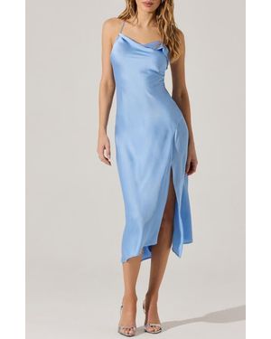 Astr Cowl Neck Slipdress - Blue