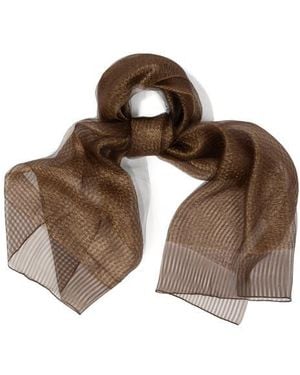 Saachi Silk Shimmering Scarf - Brown