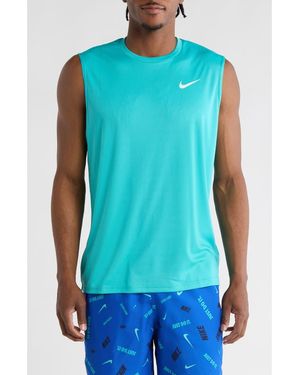 Nike Sleeveless Hydroguard Dri-Fit Upf 50+ Top - Blue