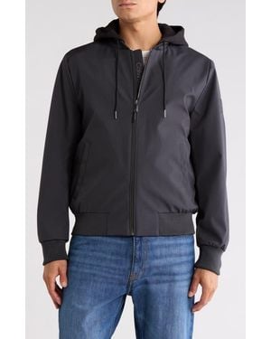 Calvin Klein Softshell Knit Bomber Hoodie - Black