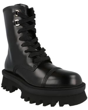 Ferragamo Kira Leather Lug Boot - Black