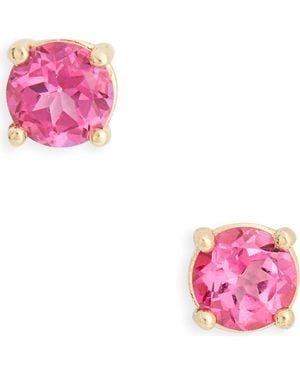 Bony Levy Topaz Stud Earrings - Pink