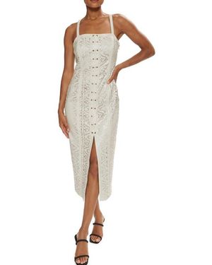 Ramy Brook Miley Faux Leather Lasercut Midi Dress - Multicolor