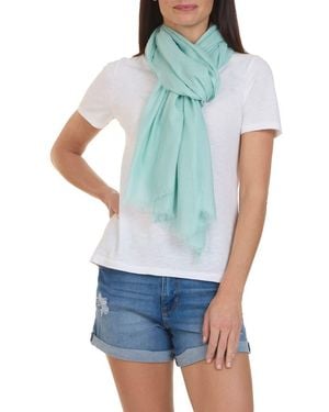 Bruno Magli Solid Fringe Scarf - Blue
