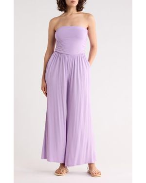 WEST K Strapless Wide Leg Jumpsuit - Purple