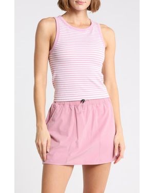 90 Degrees Seamless Ribbed Striped Tank - Pink