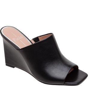 Linea Paolo Glitz Wedge Slide Sandal - Black