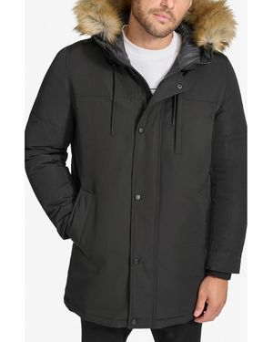 Calvin Klein Arctic Faille Parka Coat in Gray for Men Lyst
