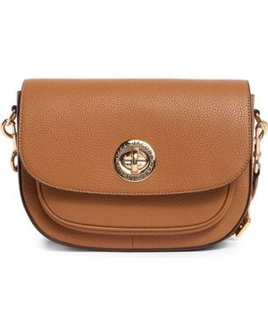 Marc Jacobs Signet Turnlock Leather Saddle Bag - Brown