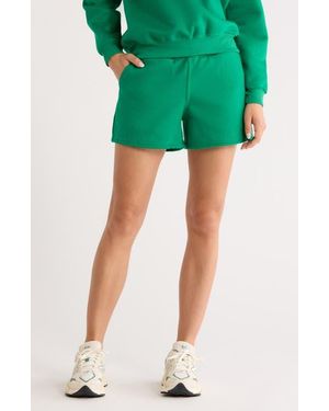 90 Degrees Varsity Vault Fleece Shorts - Green