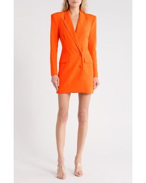 L'Agence Marlee Long Sleeve Mini Blazer Dress - Orange
