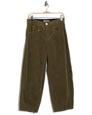Democracy High Waist Barrel Corduroy Pants - Green