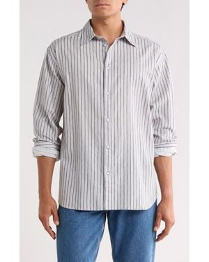 Rag & Bone Mateo Long Sleeve Button Front Shirt - Gray