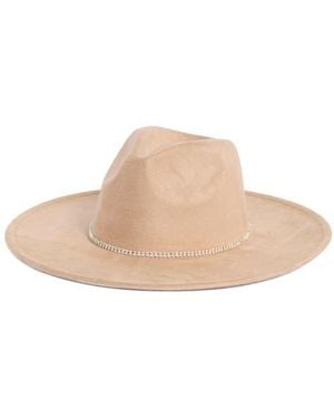 David & Young Bling Band Faux Suede Panama Hat - Natural