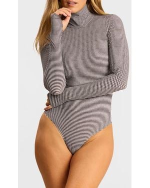 Commando Classic Turtleneck Microfiber Thong Bodysuit - Gray