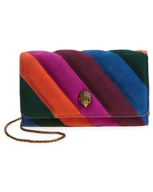 Kurt Geiger Extra Mini Soho Quilted Colorblock Suede Clutch - Red