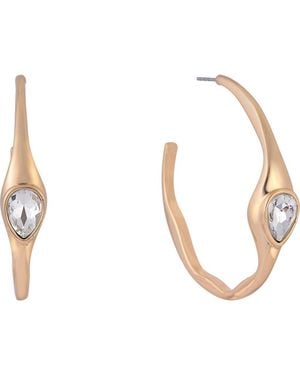 Laundry by Shelli Segal Crystal Teardrop Hoop Earrings - Metallic