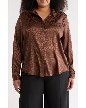 Forgotten Grace Long Sleeve Button-Up Shirt - Brown