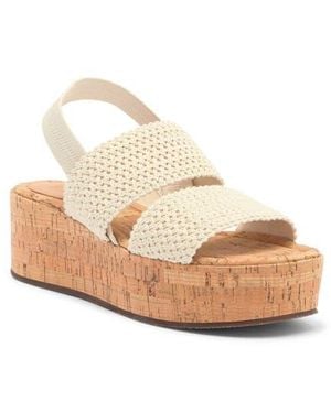 Nordstrom Rack Cassie Platform Wedge Slingback Sandal - Natural