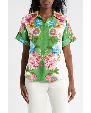 Tahari Print Shirt - Green