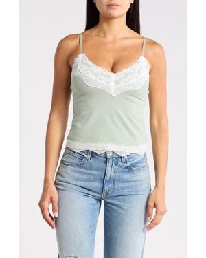 Vigoss Lace-Trimmed Knit Cami - Blue