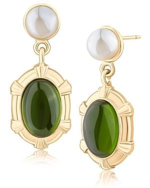 Jardin Royal Oval Drop Earrings - Green