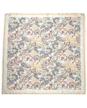 Nicole Miller Paisley Satin Square Scarf - White
