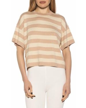 Alexia Admor Remy Stripe Short Sleeve Top - Natural