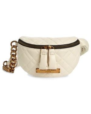 Kurt Geiger Small Brixton Quilt Belt Bag - Natural