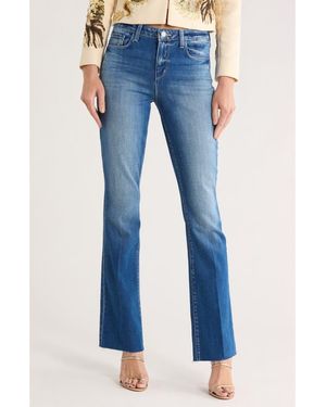 L'Agence Ruth Raw Hem Straight Leg Jeans - Blue