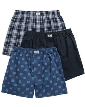 Lucky Brand Assorted 3-Pack Cotton Boxers - Blue