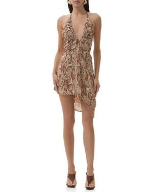 AFRM Sabrina Asymmetric Halter Dress - Natural