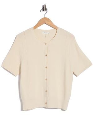 Rag & Bone Plaza Short Sleeve Crop Cardigan - Natural