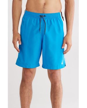 Nike Stripe 8" Volley Swim Trunks - Blue